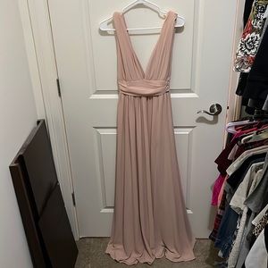 Lulu’s long light rose dress
